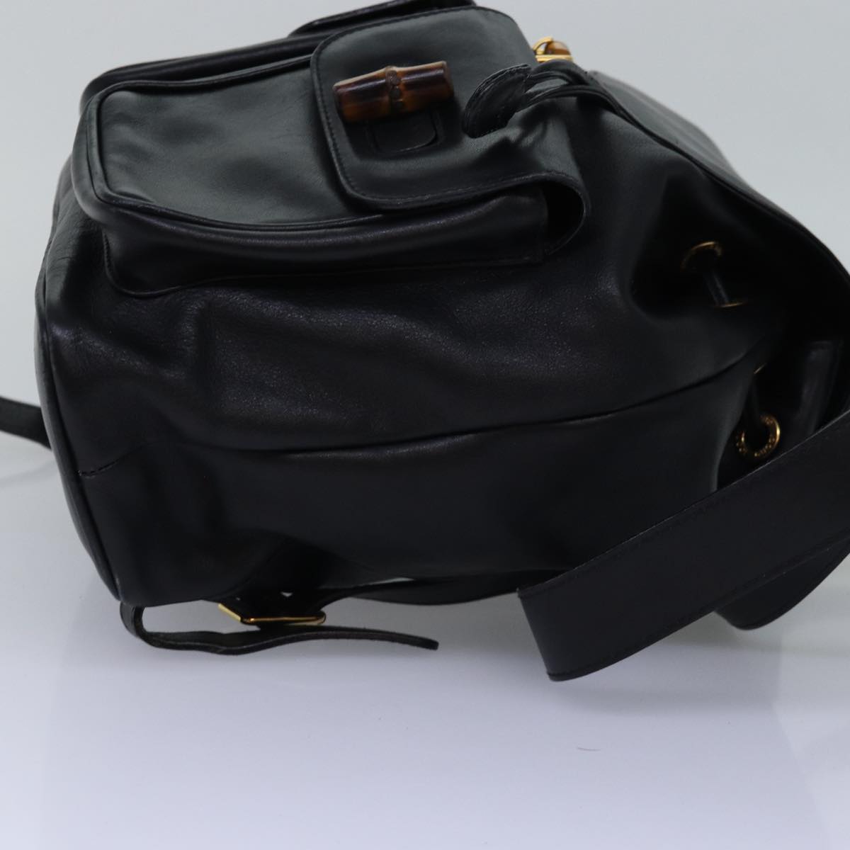 GUCCI Bamboo Backpack Leather Black 003 2058 0016 fm3461