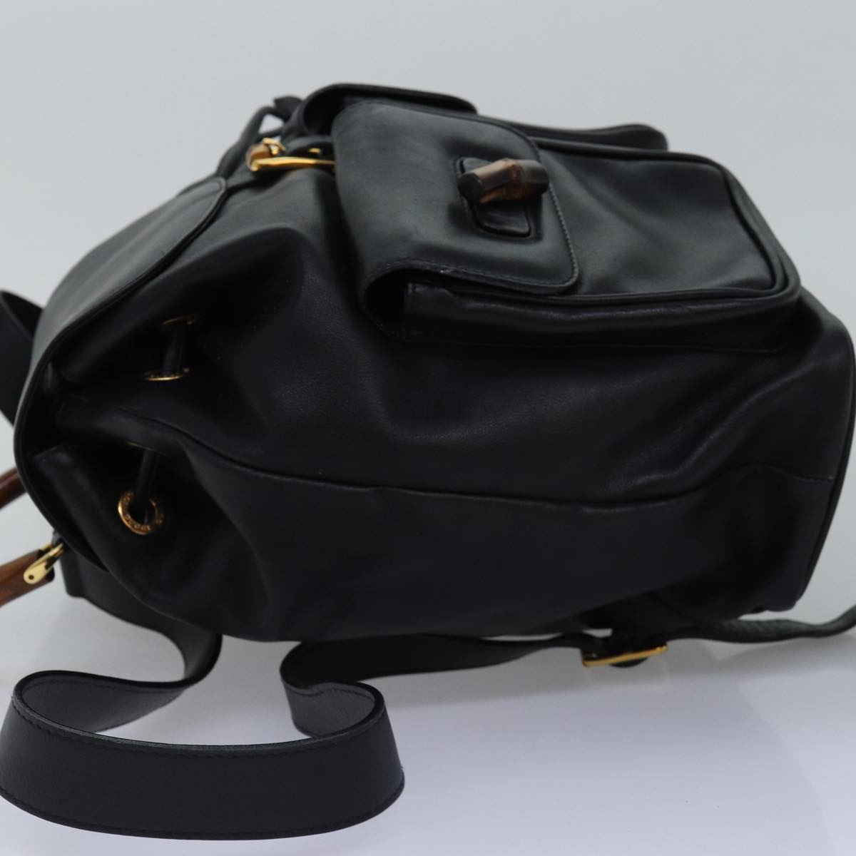 GUCCI Bamboo Backpack Leather Black 003 2058 0016 fm3461
