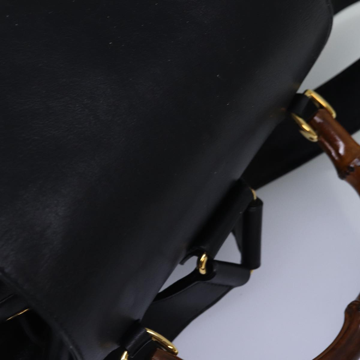 GUCCI Bamboo Backpack Leather Black 003 2058 0016 fm3461