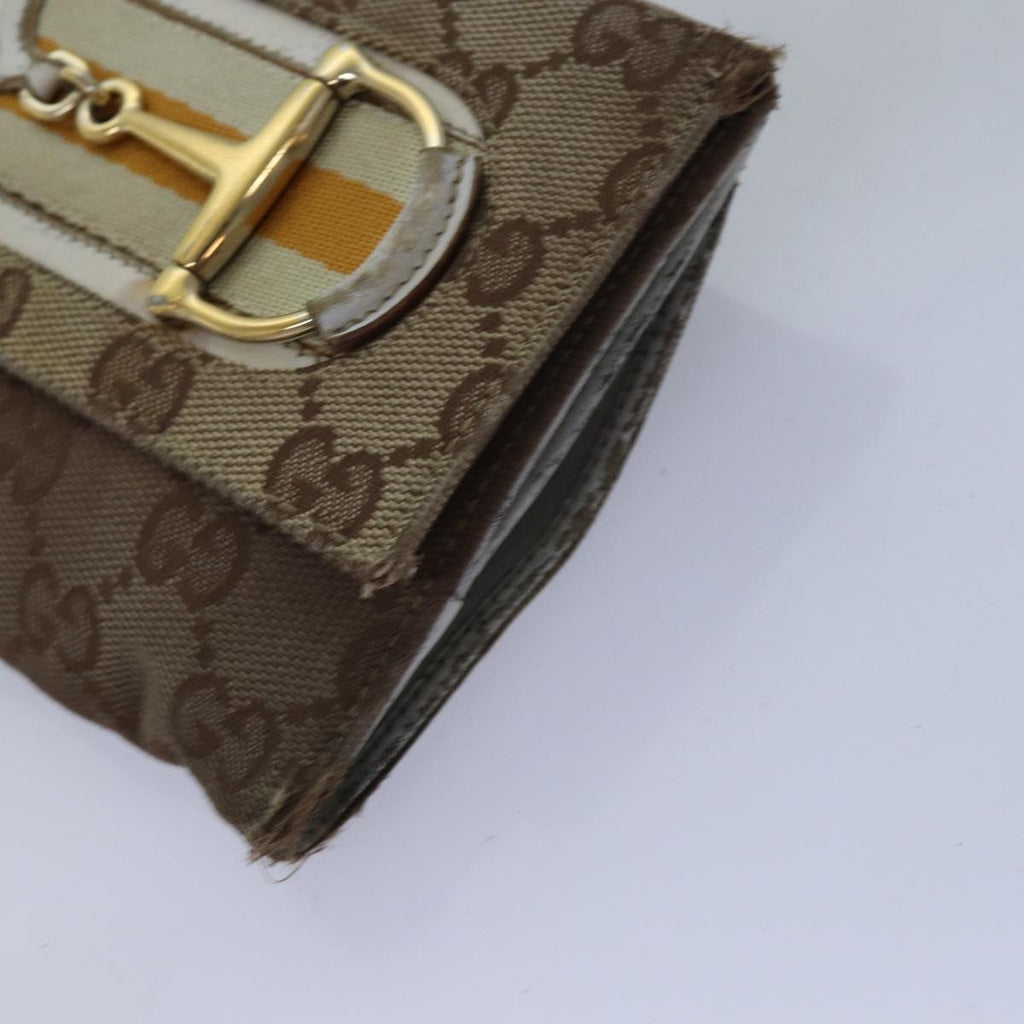 GUCCI GG Canvas Sherry Line Wallet 6Set Beige Black fm3490