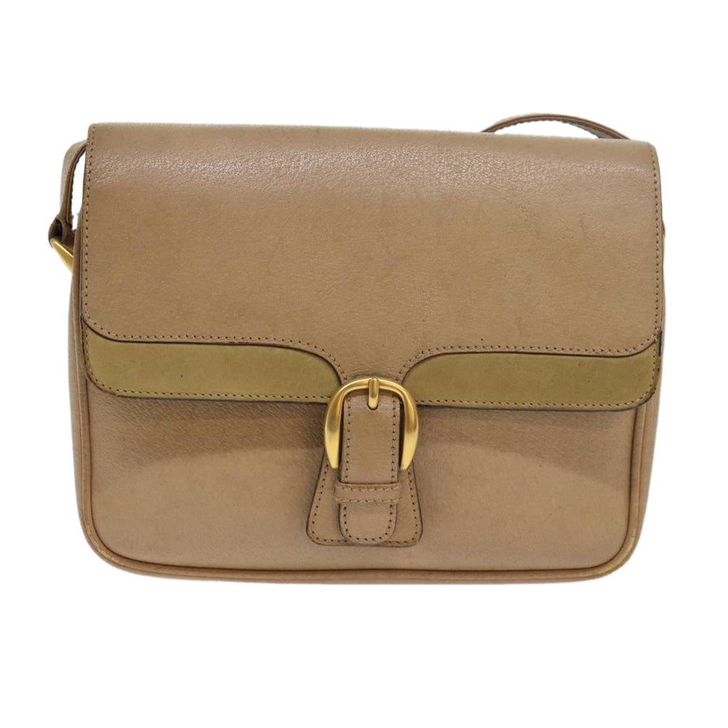 GUCCI Shoulder Bag Leather Beige fm3502
