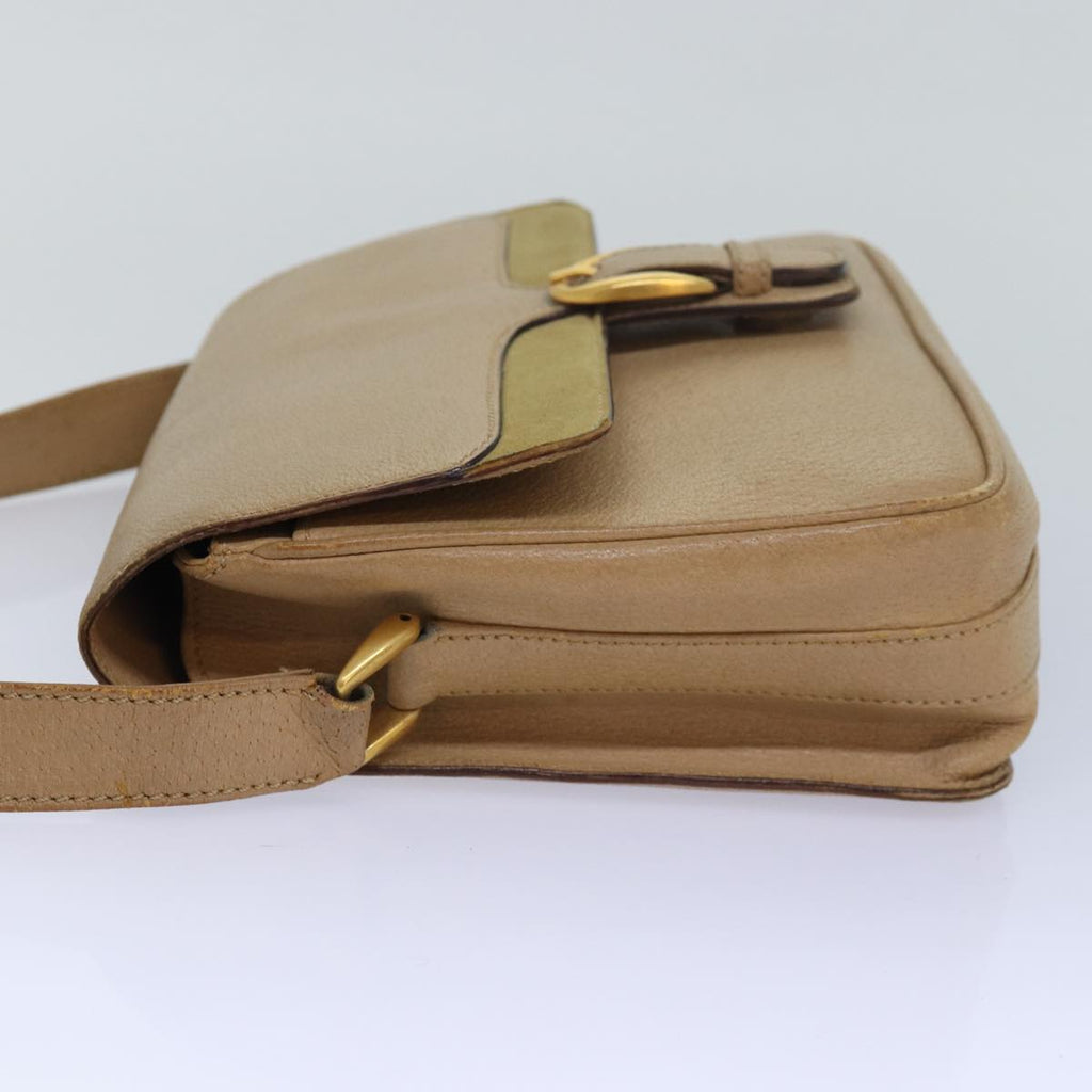 GUCCI Shoulder Bag Leather Beige fm3502