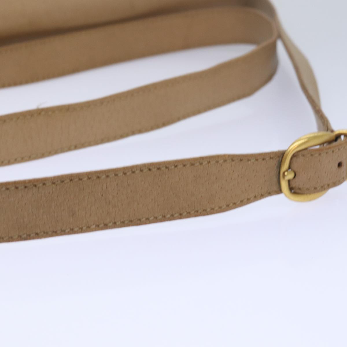 GUCCI Shoulder Bag Leather Beige fm3502