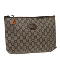 GUCCI GG Plus Supreme Clutch Bag PVC Beige fm3504
