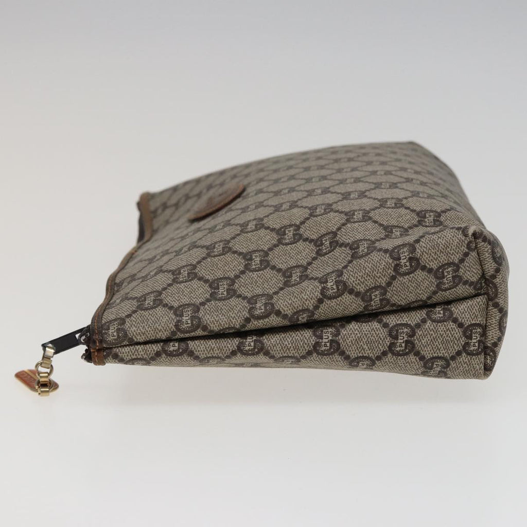 GUCCI GG Plus Supreme Clutch Bag PVC Beige fm3504