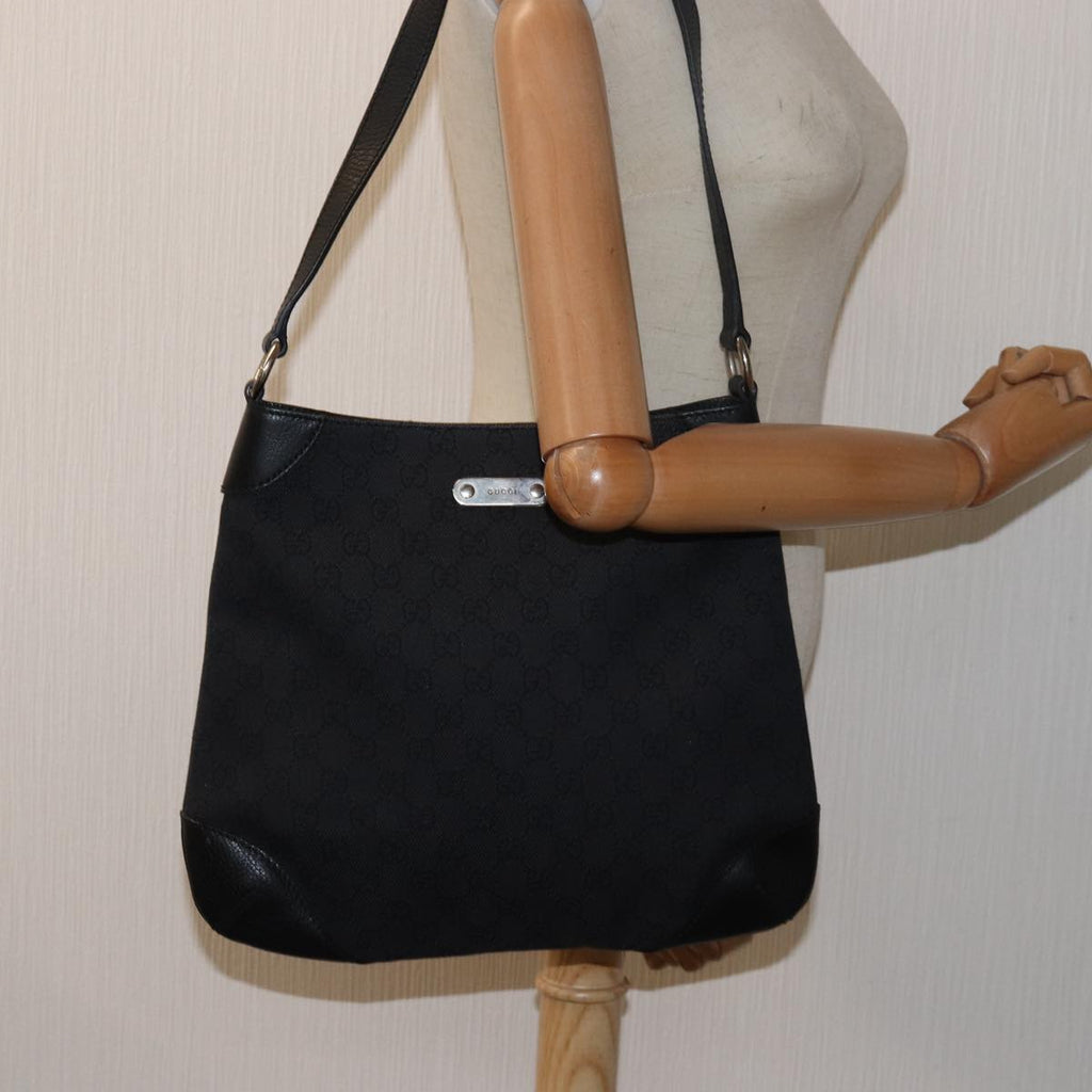 GUCCI GG Canvas Shoulder Bag Outlet Black 196140 fm3505