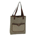 GUCCI GG Supreme Web Sherry Line Tote Bag PVC Beige Red 123 02003 fm3508