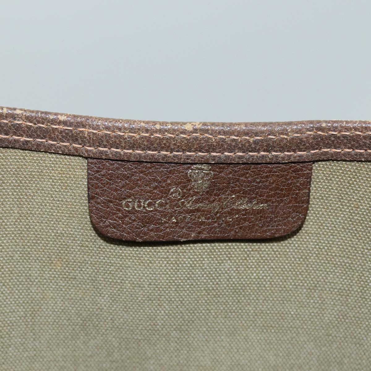 GUCCI GG Supreme Web Sherry Line Tote Bag PVC Beige Red 123 02003 fm3508