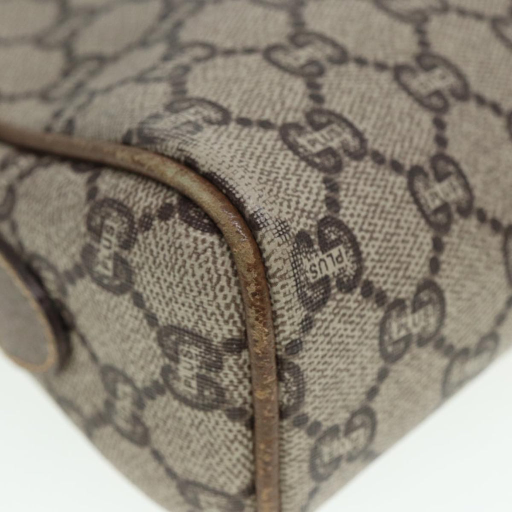 GUCCI GG Plus Supreme Shoulder Bag PVC Leather Beige fm3509