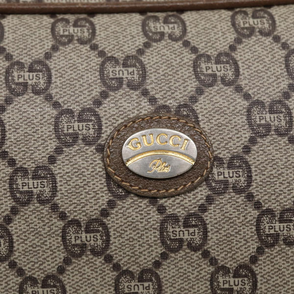 GUCCI GG Plus Supreme Shoulder Bag PVC Leather Beige fm3509