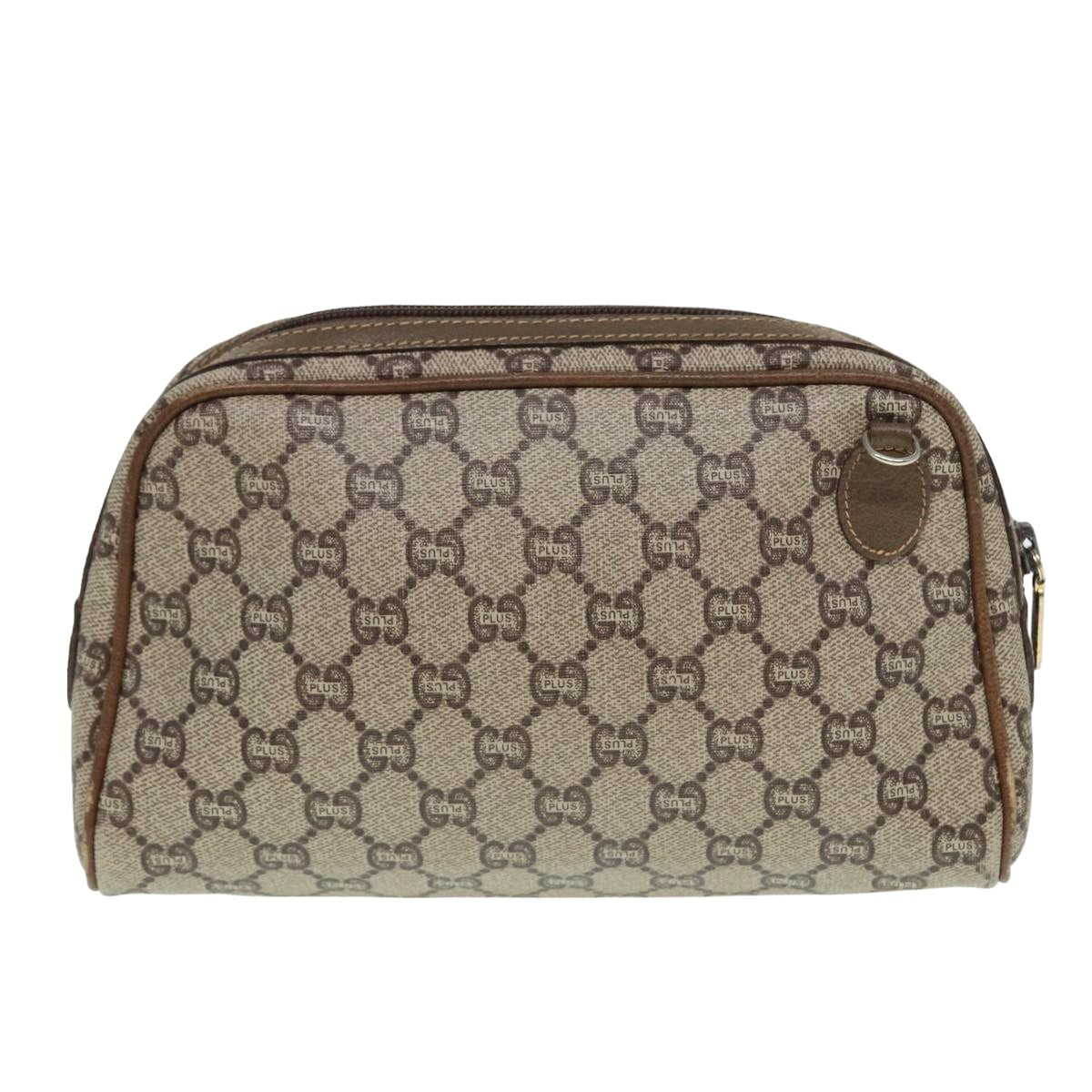 GUCCI GG Plus Supreme Shoulder Bag PVC Leather Beige fm3509