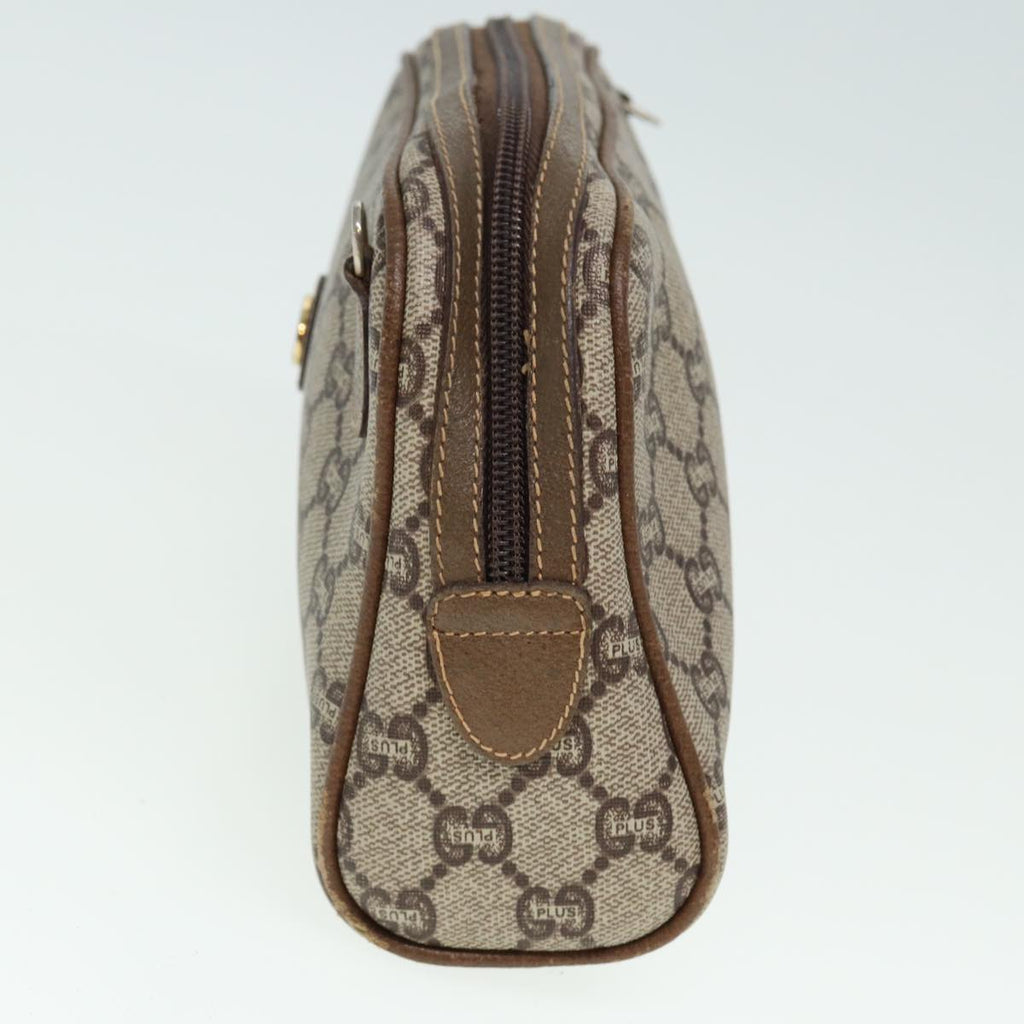 GUCCI GG Plus Supreme Shoulder Bag PVC Leather Beige fm3509