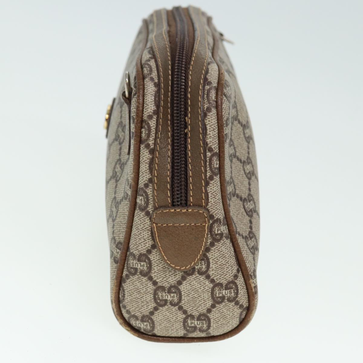 GUCCI GG Plus Supreme Shoulder Bag PVC Leather Beige fm3509