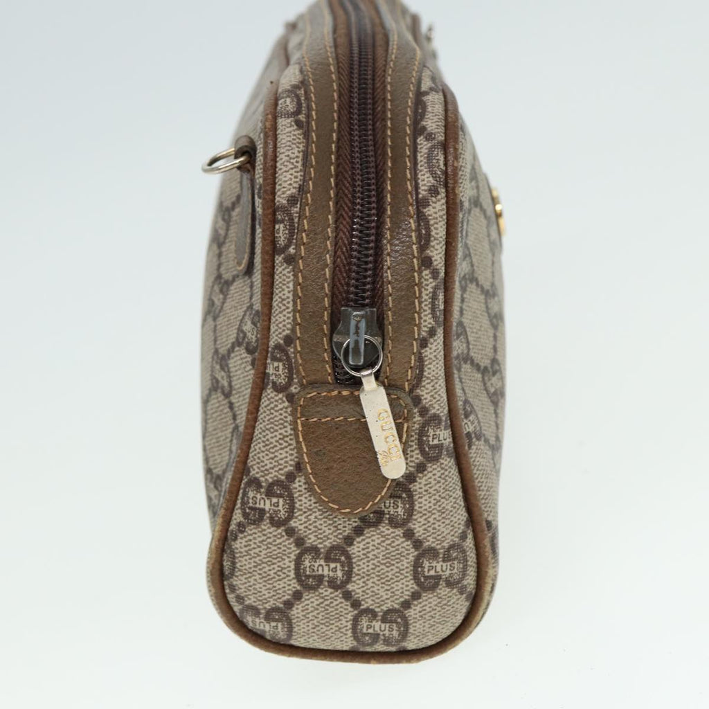 GUCCI GG Plus Supreme Shoulder Bag PVC Leather Beige fm3509