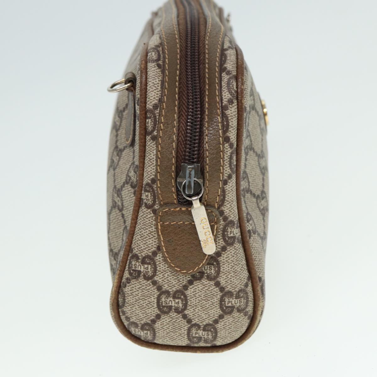 GUCCI GG Plus Supreme Shoulder Bag PVC Leather Beige fm3509