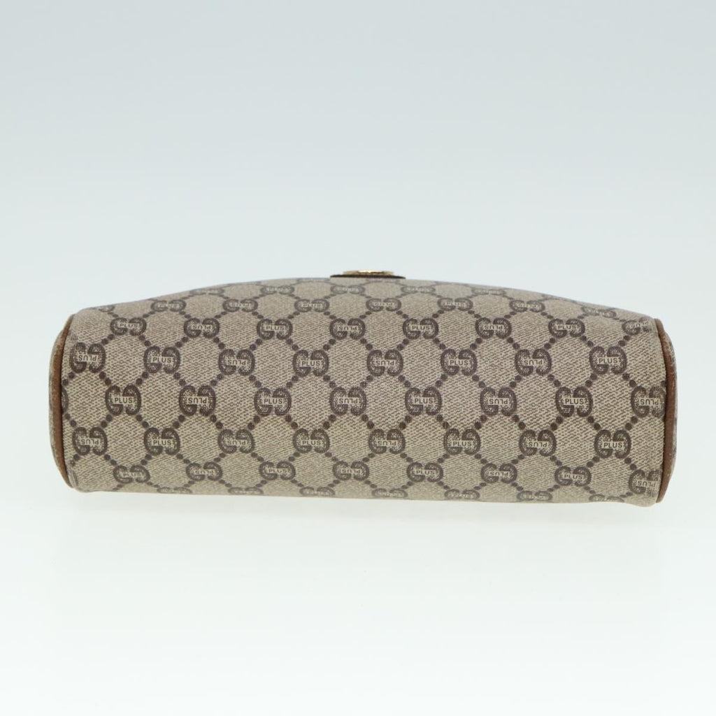 GUCCI GG Plus Supreme Shoulder Bag PVC Leather Beige fm3509