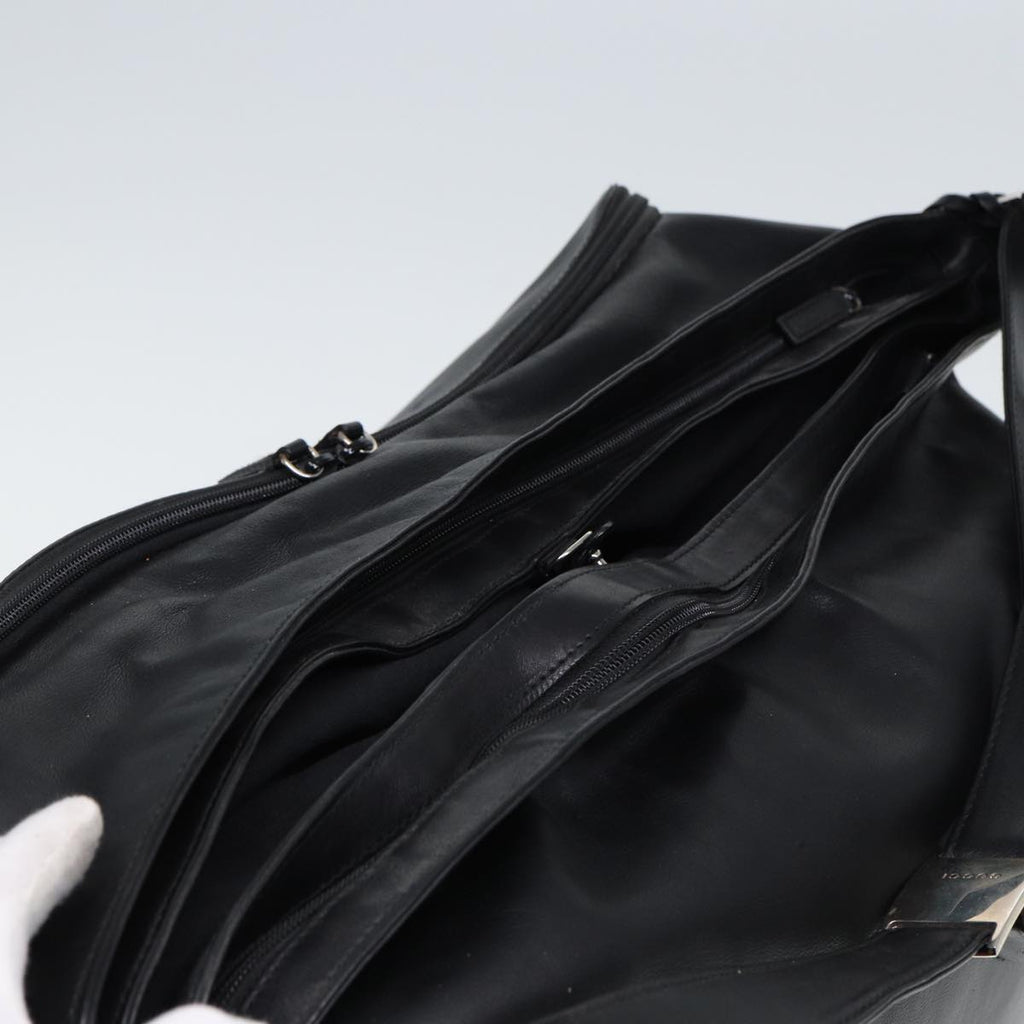 GUCCI Shoulder Bag Leather Black fm3542