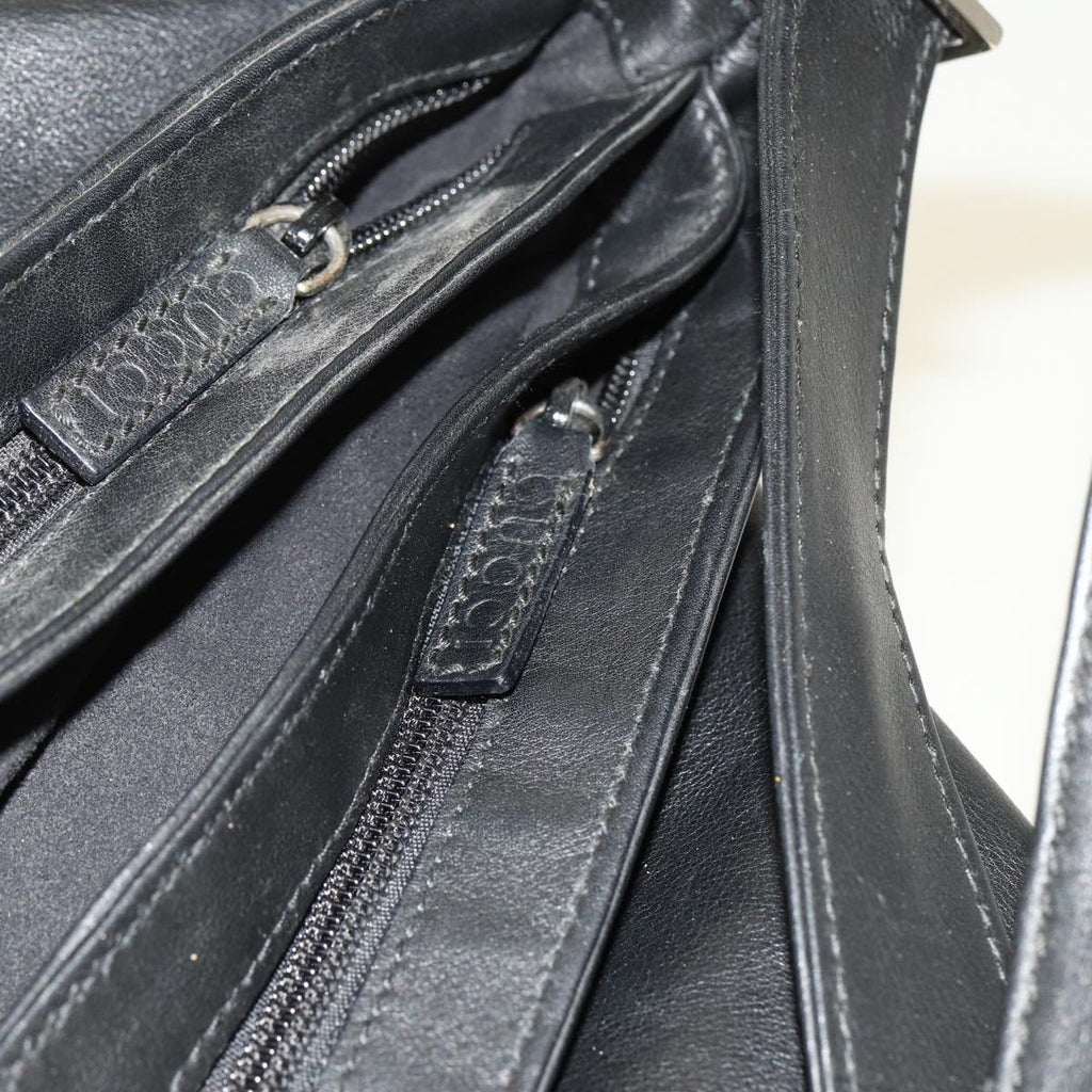 GUCCI Shoulder Bag Leather Black fm3542