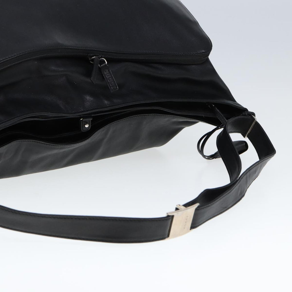 GUCCI Shoulder Bag Leather Black fm3542