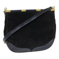 GUCCI Shoulder Bag Leather Suede Navy fm3543