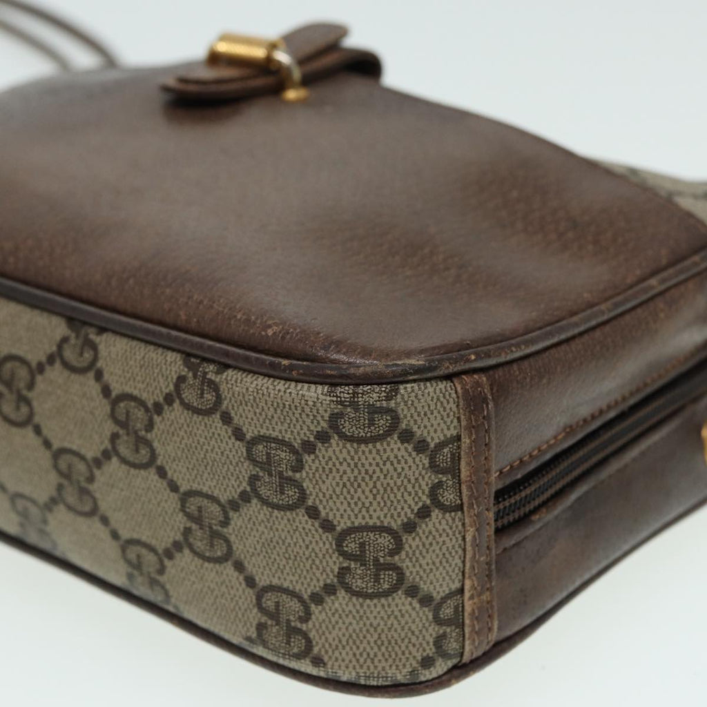 GUCCI GG Canvas Shoulder Bag PVC Leather Beige fm3580
