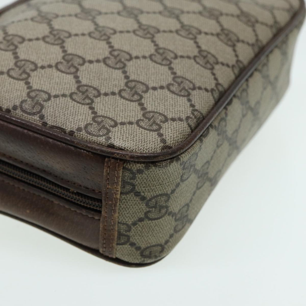GUCCI GG Canvas Shoulder Bag PVC Leather Beige fm3580
