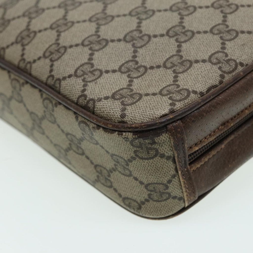 GUCCI GG Canvas Shoulder Bag PVC Leather Beige fm3580
