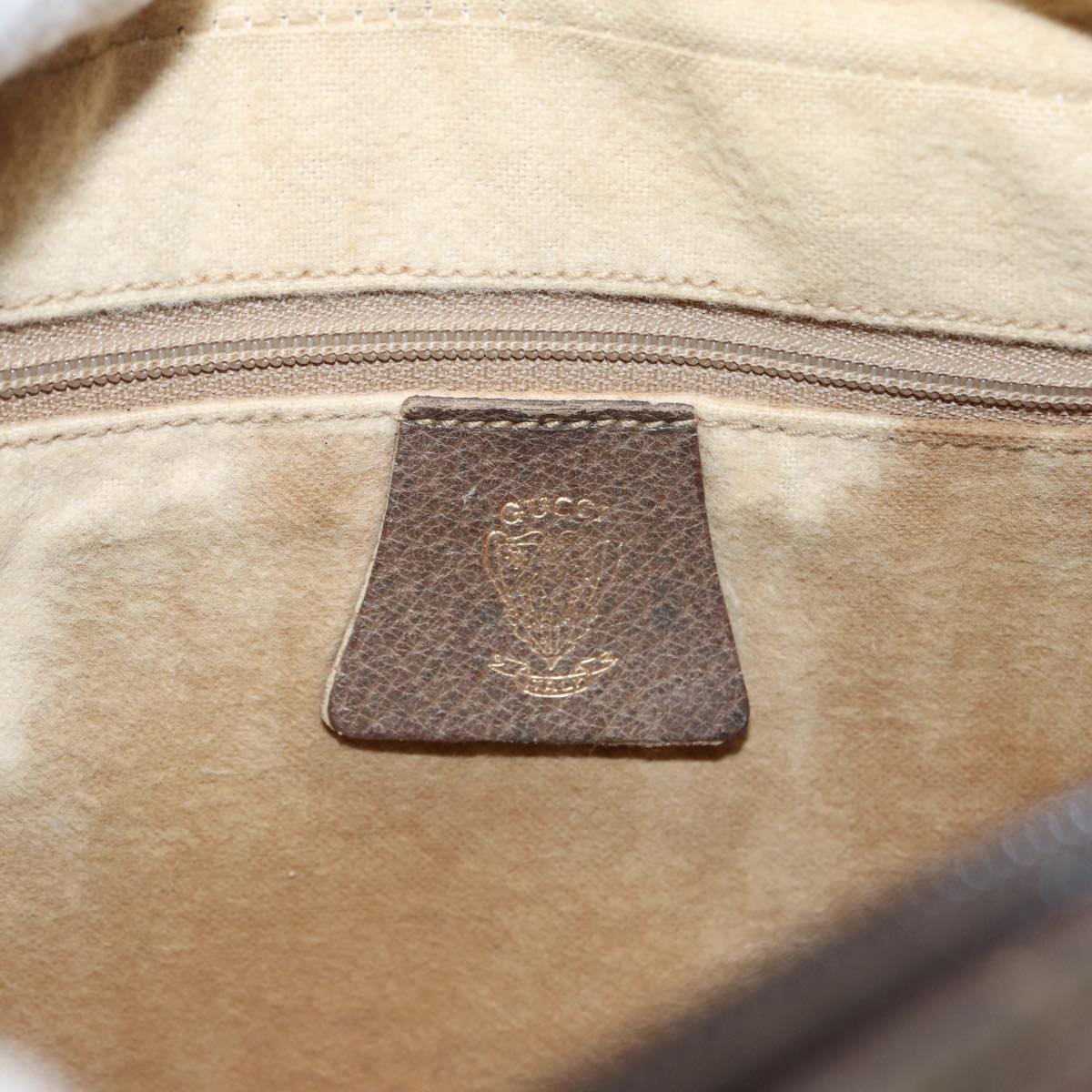 GUCCI GG Canvas Shoulder Bag PVC Leather Beige fm3580