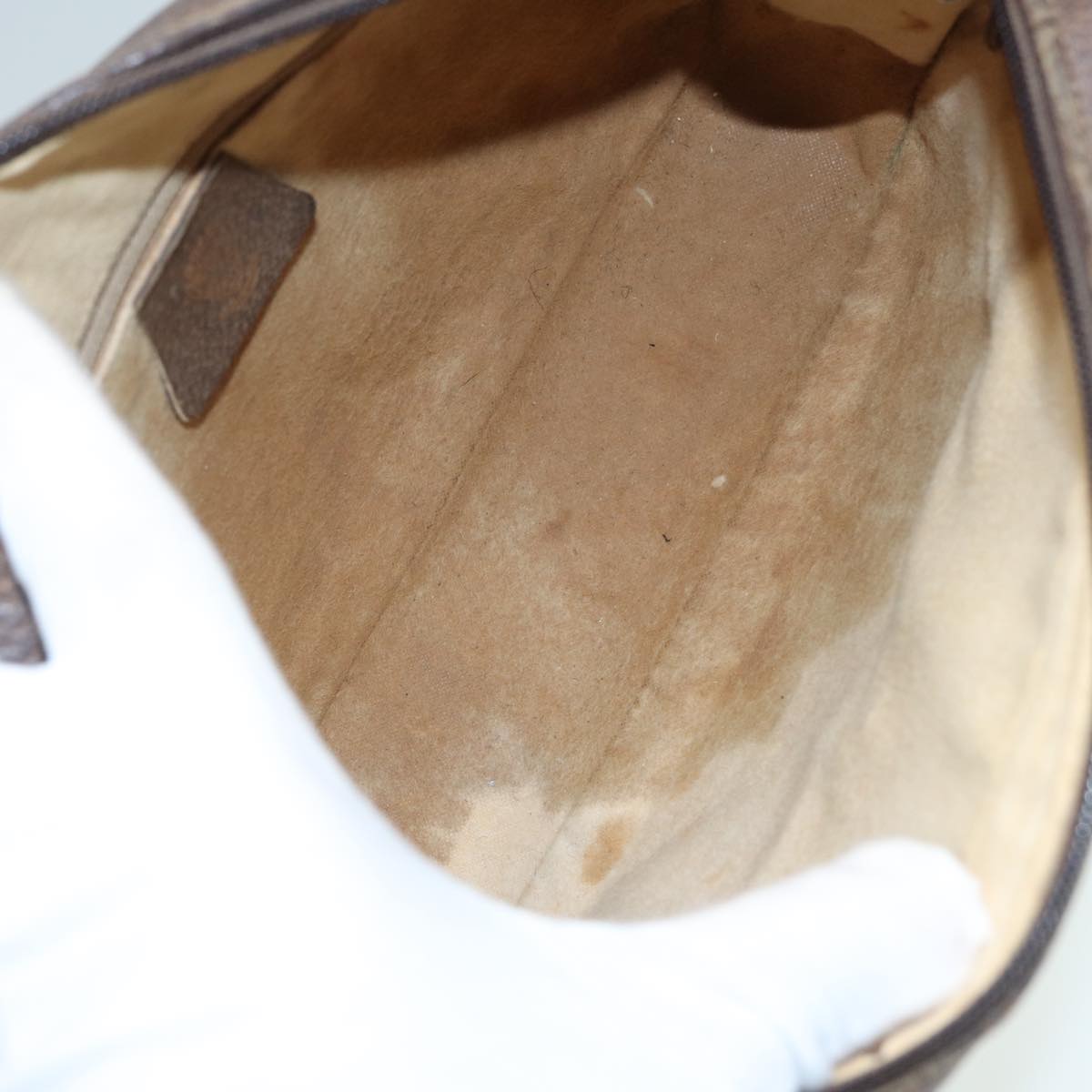 GUCCI GG Canvas Shoulder Bag PVC Leather Beige fm3580