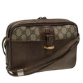 GUCCI GG Canvas Shoulder Bag PVC Leather Beige fm3580
