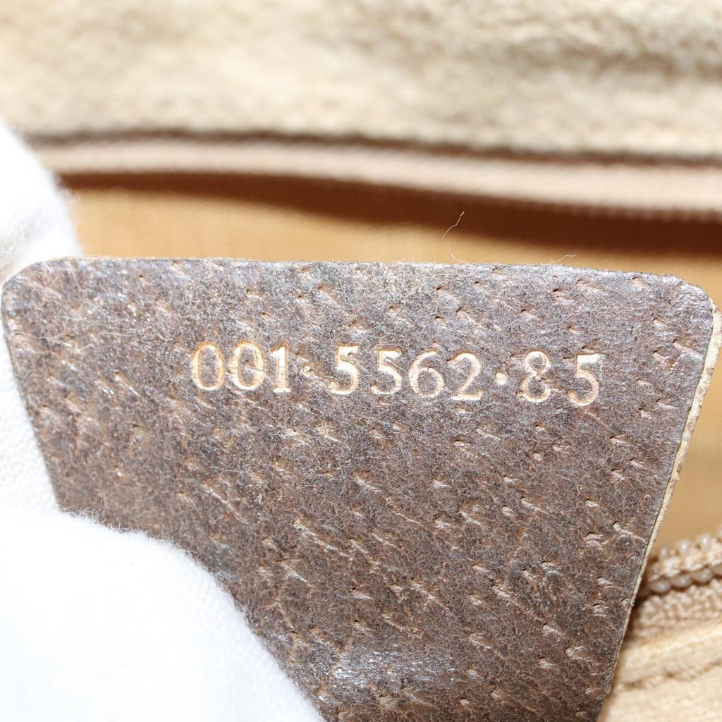 GUCCI GG Canvas Shoulder Bag PVC Leather Beige fm3580