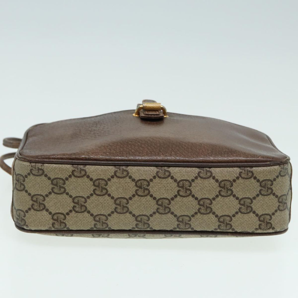GUCCI GG Canvas Shoulder Bag PVC Leather Beige fm3580