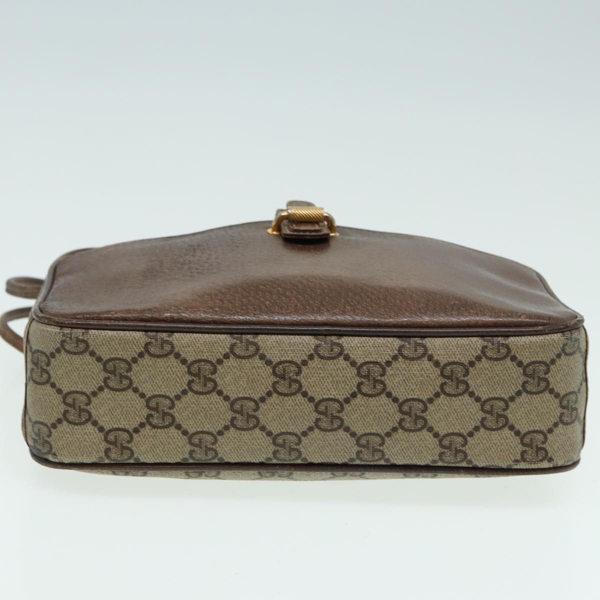 GUCCI GG Canvas Shoulder Bag PVC Leather Beige fm3580