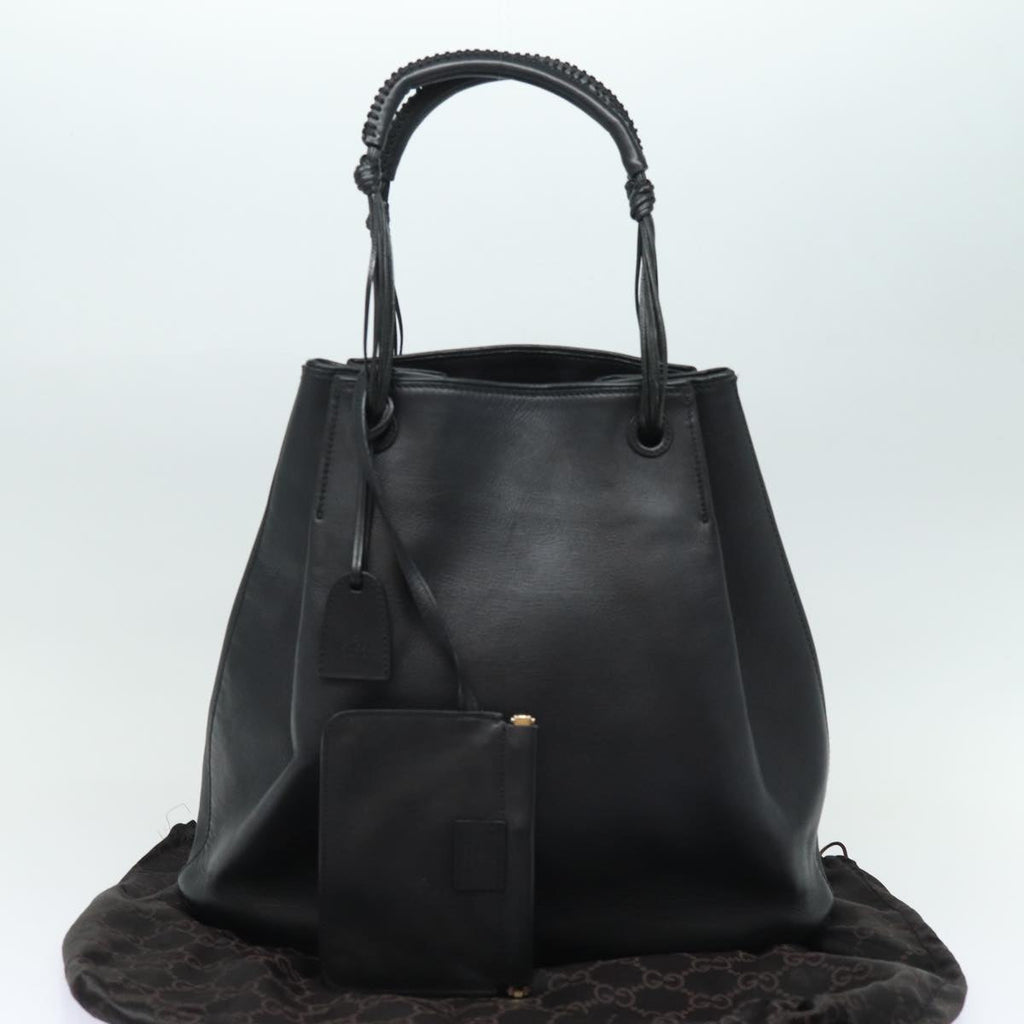 GUCCI Tote Bag Leather Black fm3585