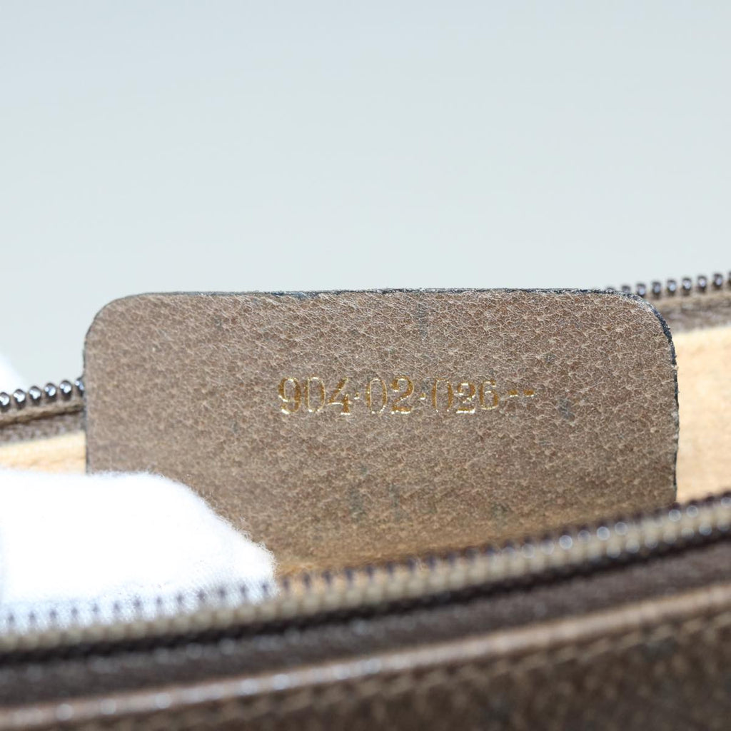 GUCCI GG Canvas Web Sherry Line Shoulder Bag PVC Leather Beige Green fm3586
