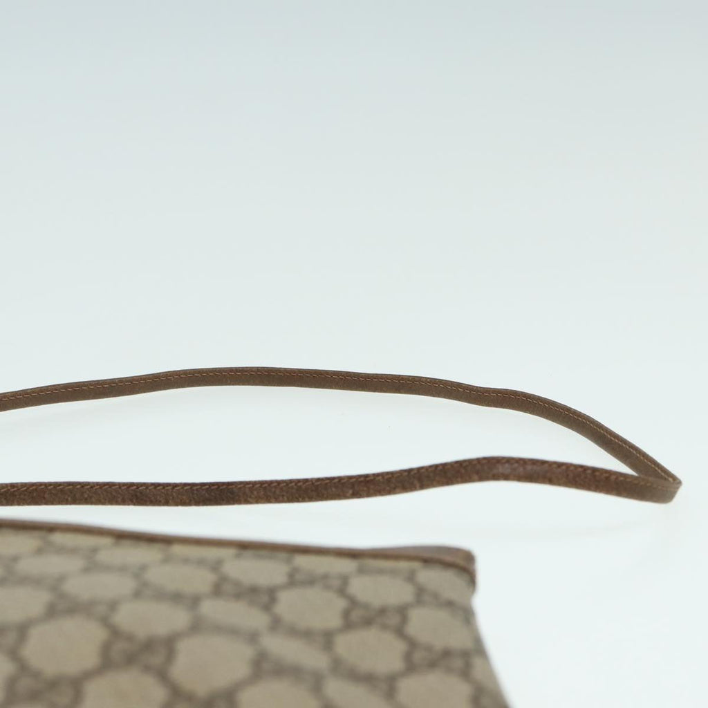 GUCCI GG Canvas Web Sherry Line Shoulder Bag PVC Leather Beige Green fm3586
