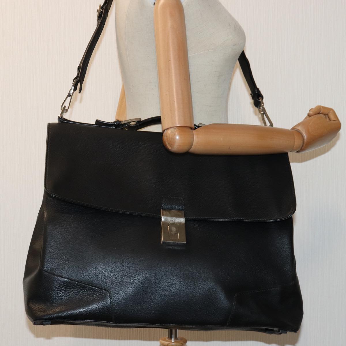 GUCCI Hand Bag Leather 2way Black fm3626