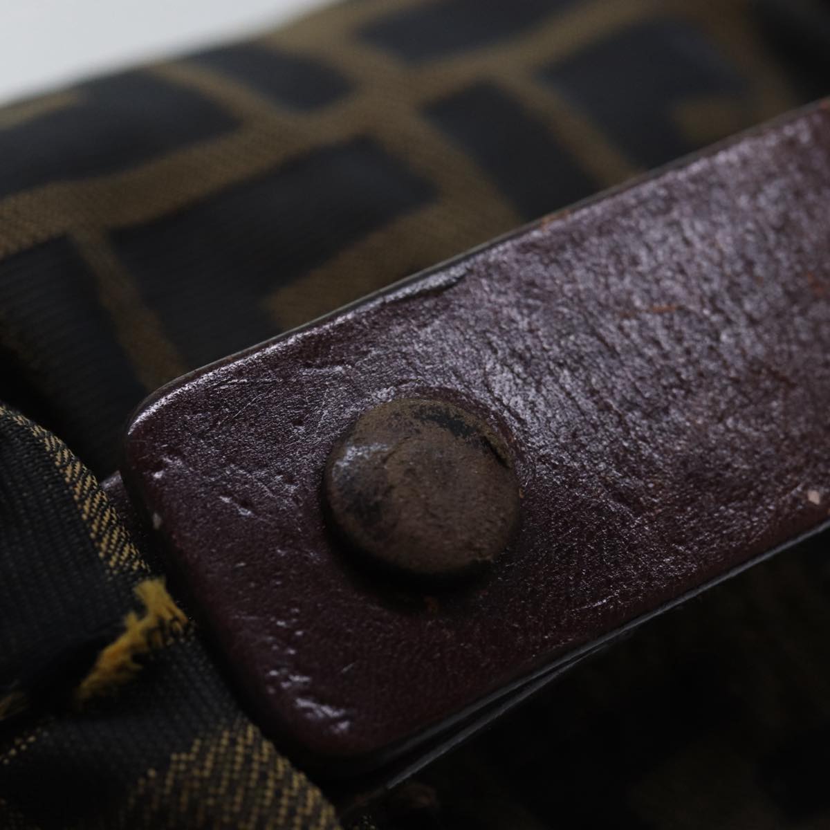 FENDI Zucca Canvas hand Pouch Brown fm3631