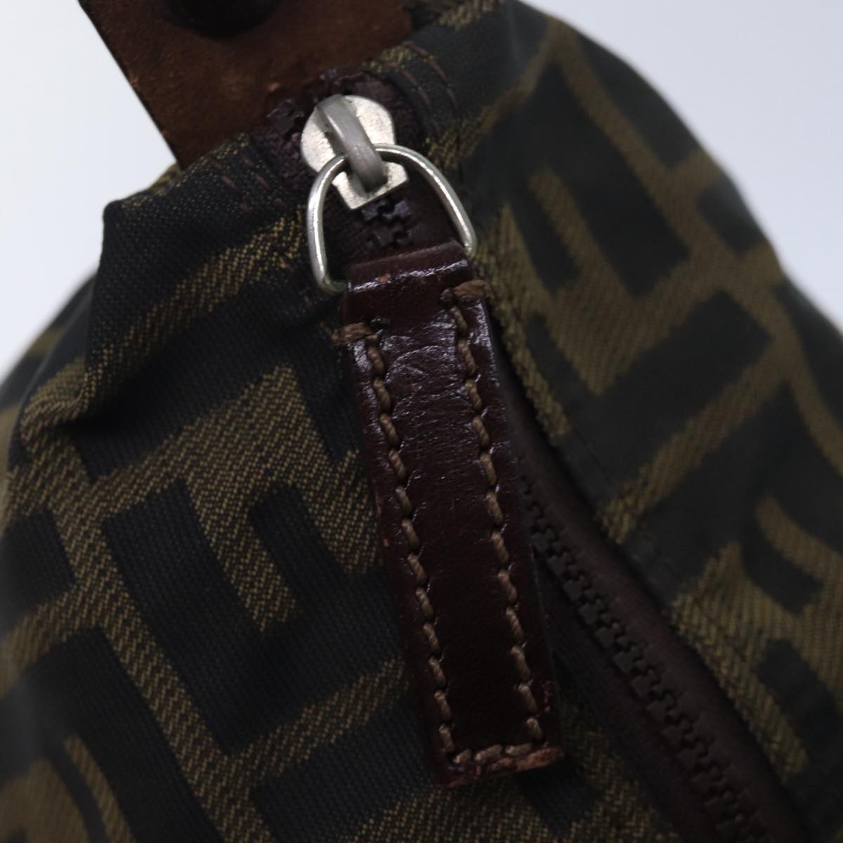 FENDI Zucca Canvas hand Pouch Brown fm3631