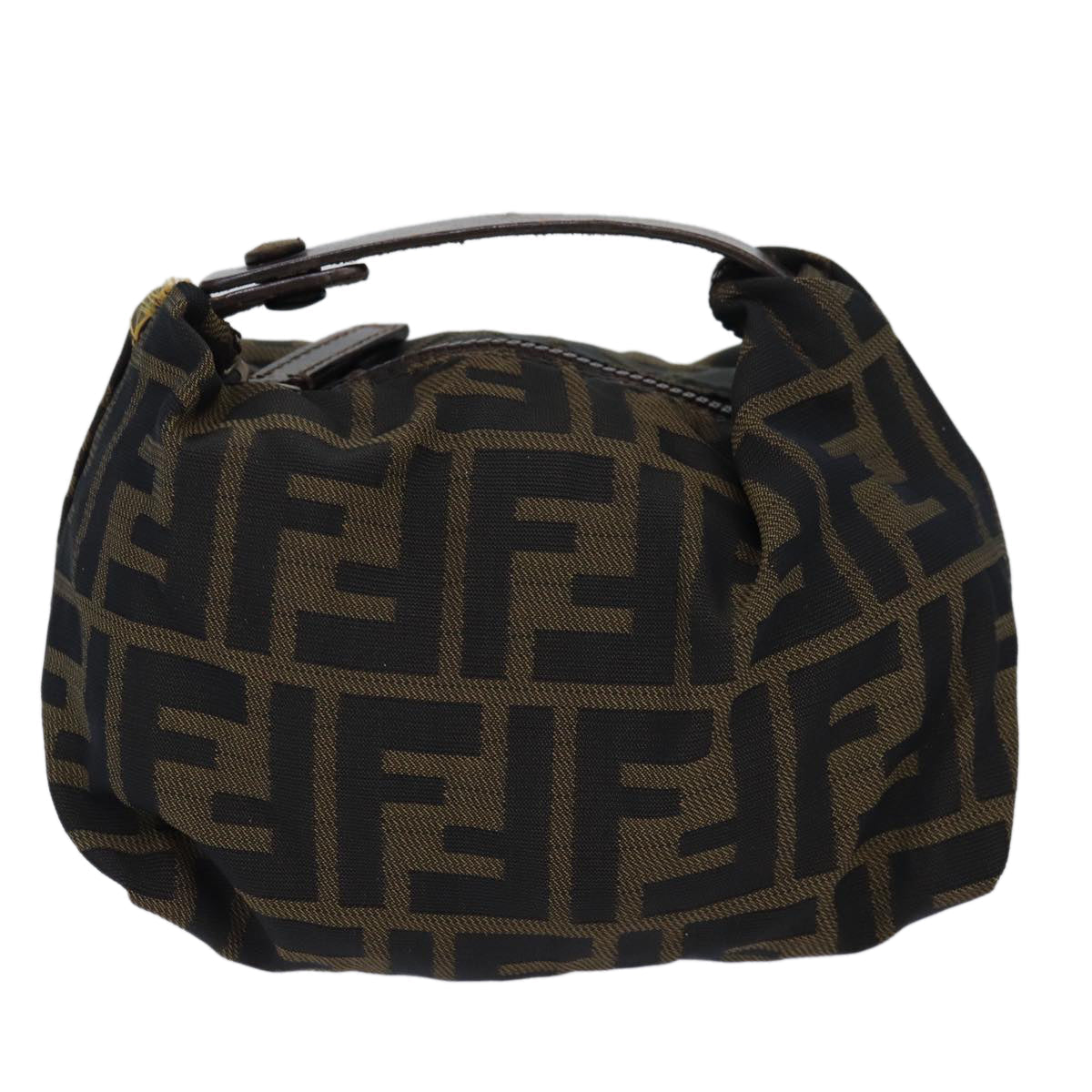 FENDI Zucca Canvas hand Pouch Brown fm3631