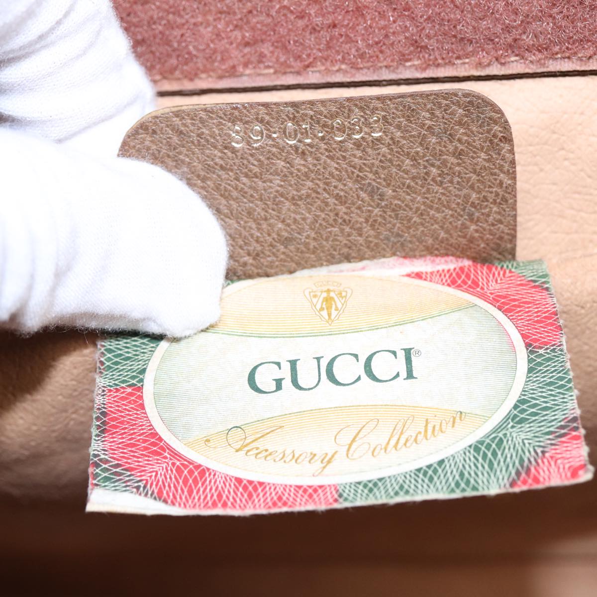 GUCCI GG Supreme Clutch Bag PVC Leather Beige 89 01 033 fm3645