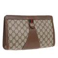 GUCCI GG Supreme Clutch Bag PVC Leather Beige 89 01 033 fm3645