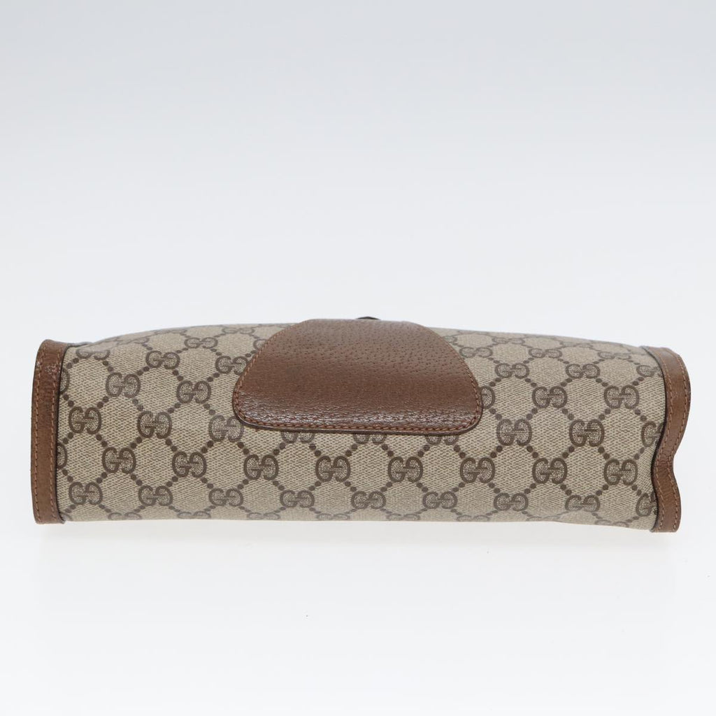 GUCCI GG Supreme Clutch Bag PVC Leather Beige 89 01 033 fm3645