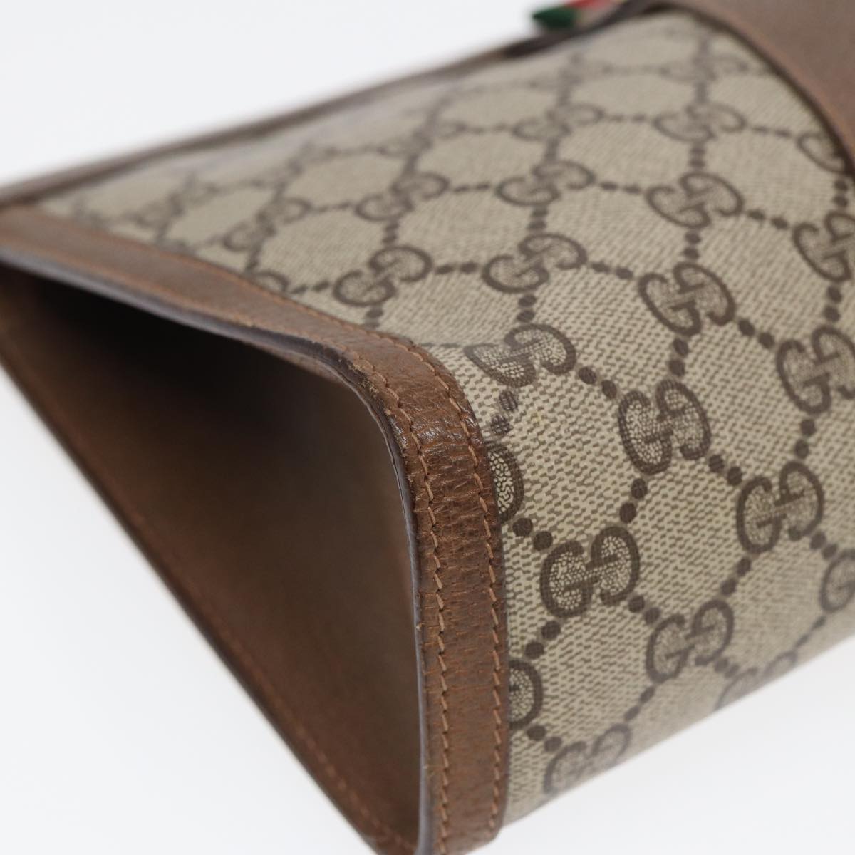 GUCCI GG Supreme Clutch Bag PVC Leather Beige 89 01 033 fm3645