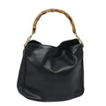 GUCCI Bamboo Hand Bag Leather Black 001 1638 200047 fm3655