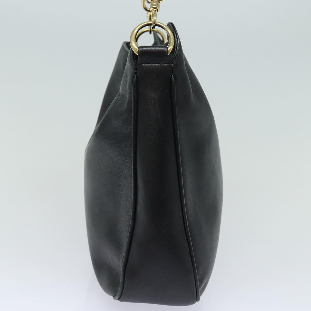 GUCCI Bamboo Hand Bag Leather Black 001 1638 200047 fm3655