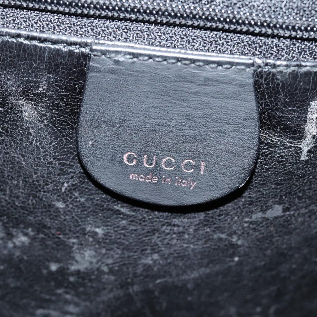 GUCCI Bamboo Shoulder Bag Suede 2way Black 001 0166 1577 fm3656