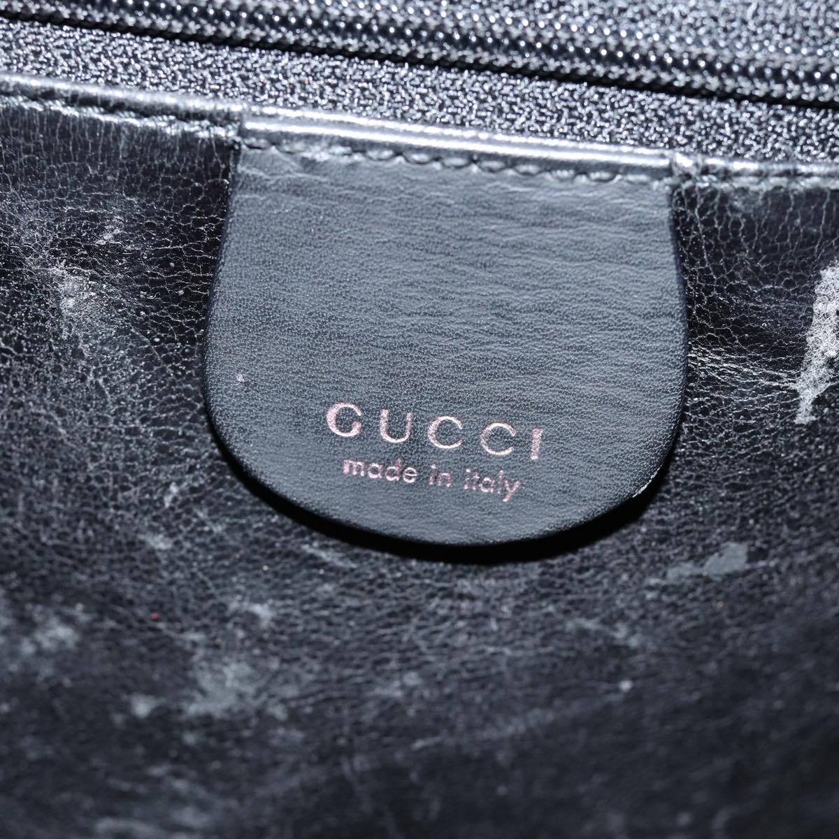 GUCCI Bamboo Shoulder Bag Suede 2way Black 001 0166 1577 fm3656