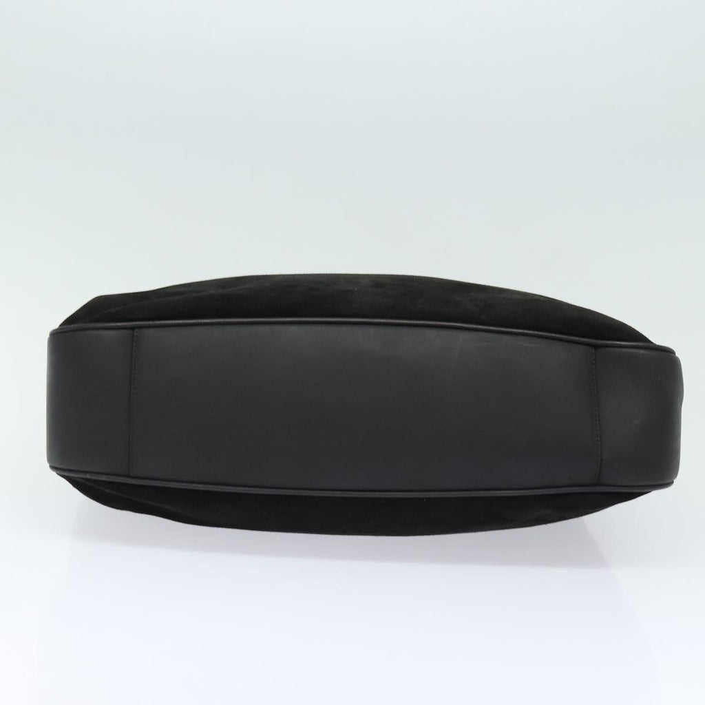 GUCCI Bamboo Shoulder Bag Suede 2way Black 001 0166 1577 fm3656