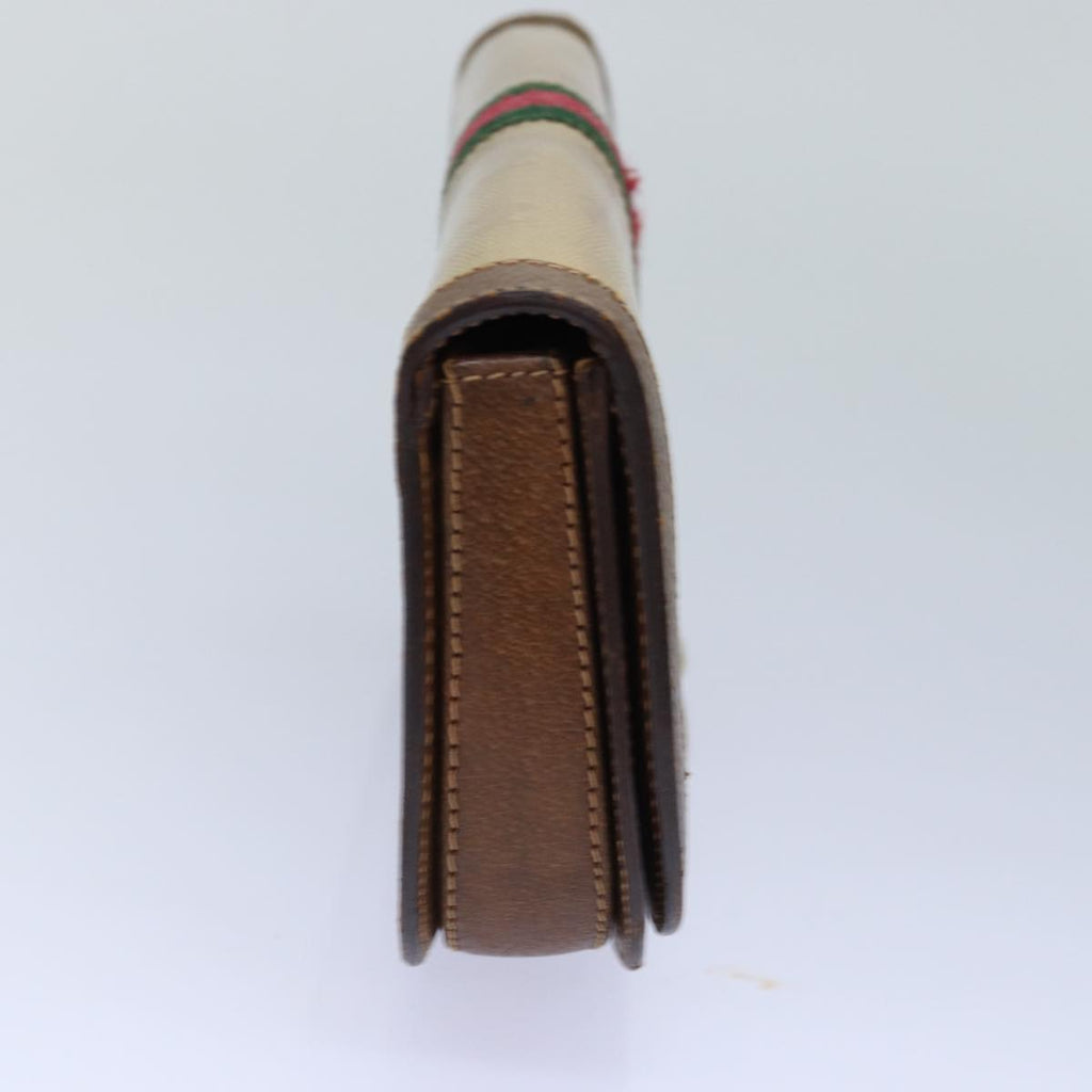 GUCCI GG Canvas Web Sherry Line Clutch Bag Beige Red Green fm3664